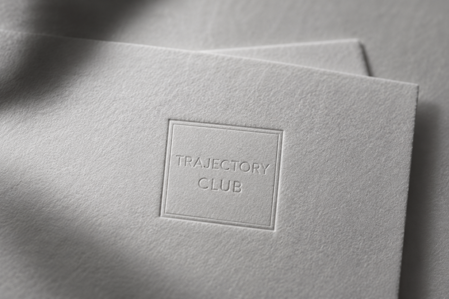Trajectory Club blind embossed cotton paper stationery